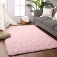 thumbnail image 1 of Noahas Soft Fluffy Area Rug Modern Shaggy Bedroom Rugs for Kids Room Nursery Rug Floor Carpets,Pink, 4 ft x 5.3 ft, 1 of 8