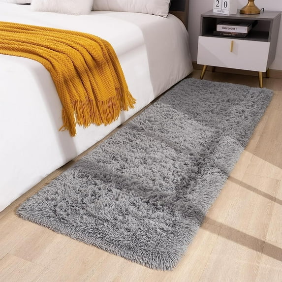 Noahas Soft Fluffy Area Rug for Living Room Bedroom Shaggy Accent Carpets for Kids Girls Rooms,2'x 6',Gray