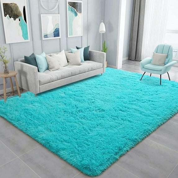 Noahas Soft Fluffy Area Rug for Living Room Bedroom Shaggy Accent Carpets for Kids Girls Rooms,5'x8',Blue