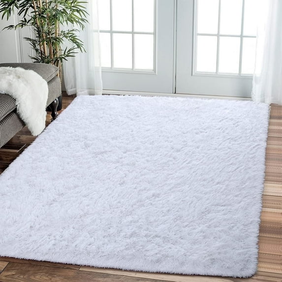 Noahas Soft Fluffy Area Rug for Living Room Bedroom Shaggy Accent Carpets for Kids Girls Rooms,5'x8',White