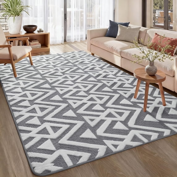 Noahas Soft Low Pile Rug Modern Area Rugs for Bedroom Living Room,Suitable for Boys Girls Teenagers and Adults with Super Soft Touch , Gray , 7' x 10'
