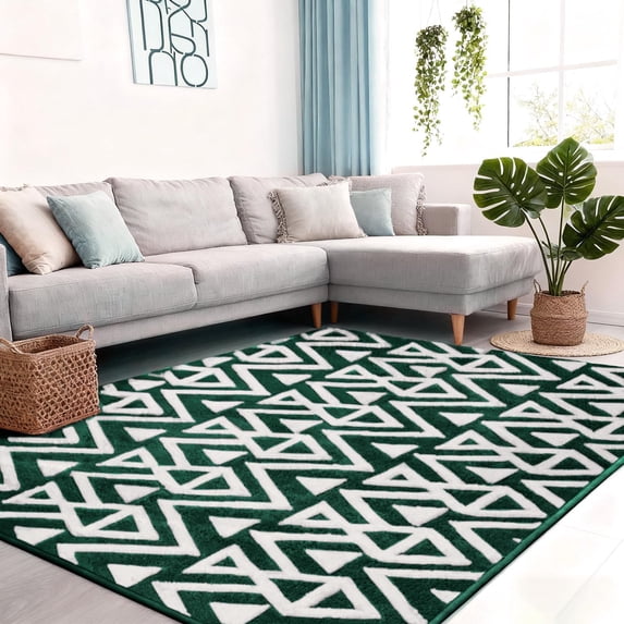 Noahas Soft Low Pile Rug Modern Area Rugs for Bedroom Living Room,Suitable for Boys Girls Teenagers and Adults with Super Soft Touch , Green , 6' x 9'