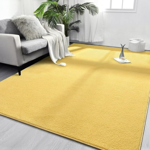 Noahas Soft Low Pile Rug Modern Area Rugs for Bedroom Living Room,Suitable for Boys Girls Teenagers and Adults with Super Soft Touch , Yellow , 6' x 9'