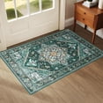 thumbnail image 1 of Noahas Vintage 2x3 Washable Rug for Entryway, Non Slip Small Indoor Front Door Rug, Soft Low Pile Rugs for Entrance Kitchen Bedroom Bathroom, Cyan, 1 of 7