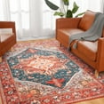 thumbnail image 1 of Noahas Washable Vintage Area Rug Bohemian Decorative Rug for Living Room, Bedroom, Kids Room, 4' x 6', Red, 1 of 7