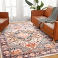 thumbnail image 1 of Noahas Washable Vintage Area Rug Bohemian Decorative Rug for Living Room, Bedroom, Kids Room, 5' x 8', Orange, 1 of 7