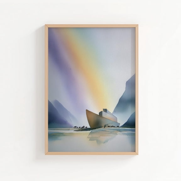 Noahs Ark Abstract Christian Biblical Wall Art Print