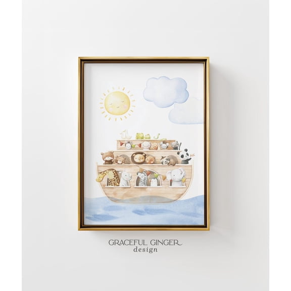 Noahs Ark Poster For Christian Baby Nursery Decor
