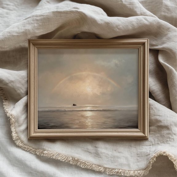Noahs Ark Rainbow Coastal Christian Decor Wall Art
