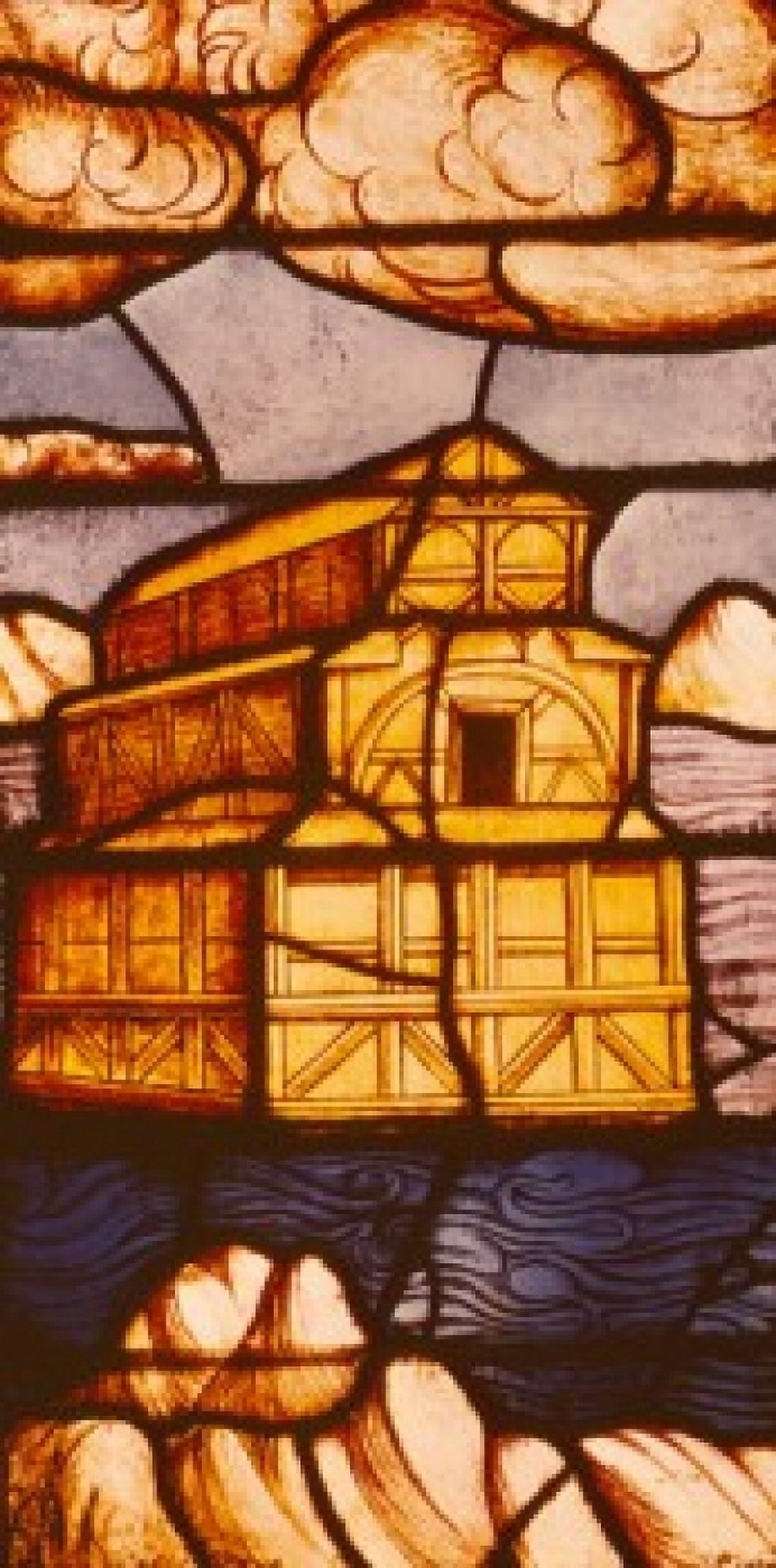 Noahs Ark stained glass window Italy Milan Cathedral of Milan Canvas Art - (24 x 36)
