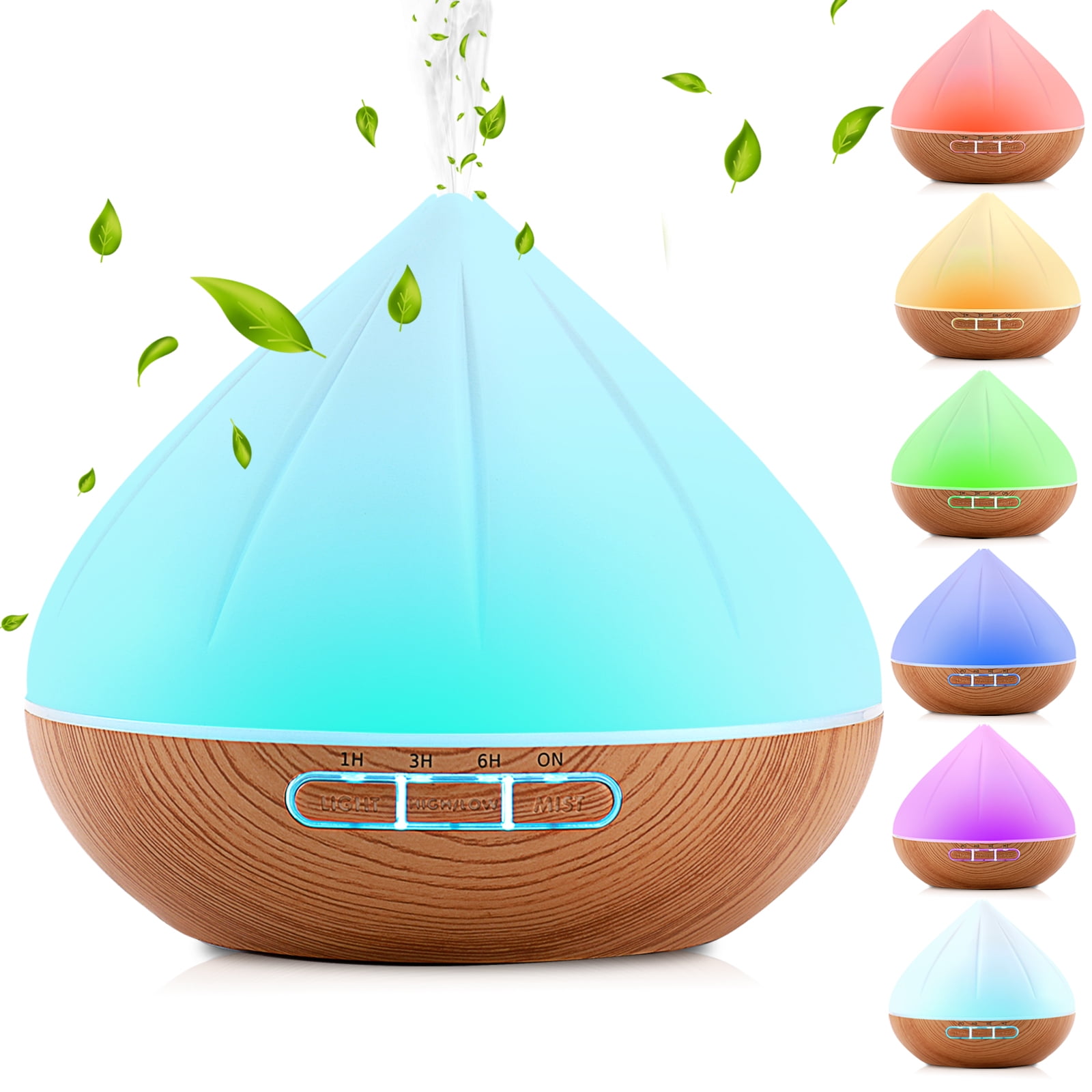 Noahstrong 500ml Essential Oil Diffuser, Petal Shape Aromatherapy ...