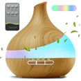 thumbnail image 1 of Noahstrong 550ml Essential Oil Diffuser, Brown Wood Oil Diffuser for Large Room Cool Mist Humidifier Air Diffuser with Remote Control, 1 of 7