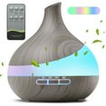 thumbnail image 1 of Noahstrong 550ml Essential Oil Diffuser, Gray Wood Grain Oil Diffuser with 14 Color Lights 4 Timer Setting Remote Control Cool Mist Humidifier for Large Room Bedroom, 1 of 7