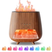 Noahstrong Essential Oil Diffuser, Aromatherapy Diffuser with Himalayan Pink Salt Rock, Cool Mist Humidifier with Auto Off Function and 9 Colors LED Night Light for Bedroom