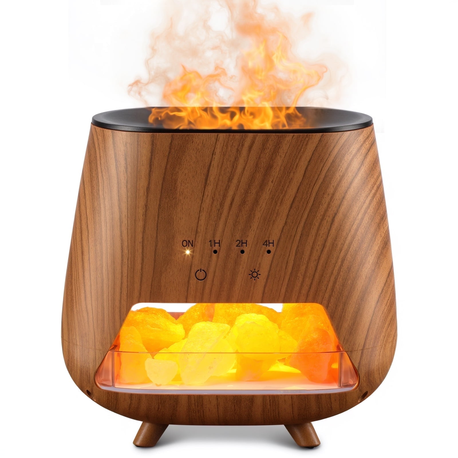 Noahstrong Essential Oil Diffuser, Salt Lamp Aromatherapy Oil Diffuser with Time & Waterless Auto-off Cool Mist Flame Humidifier for Room Office