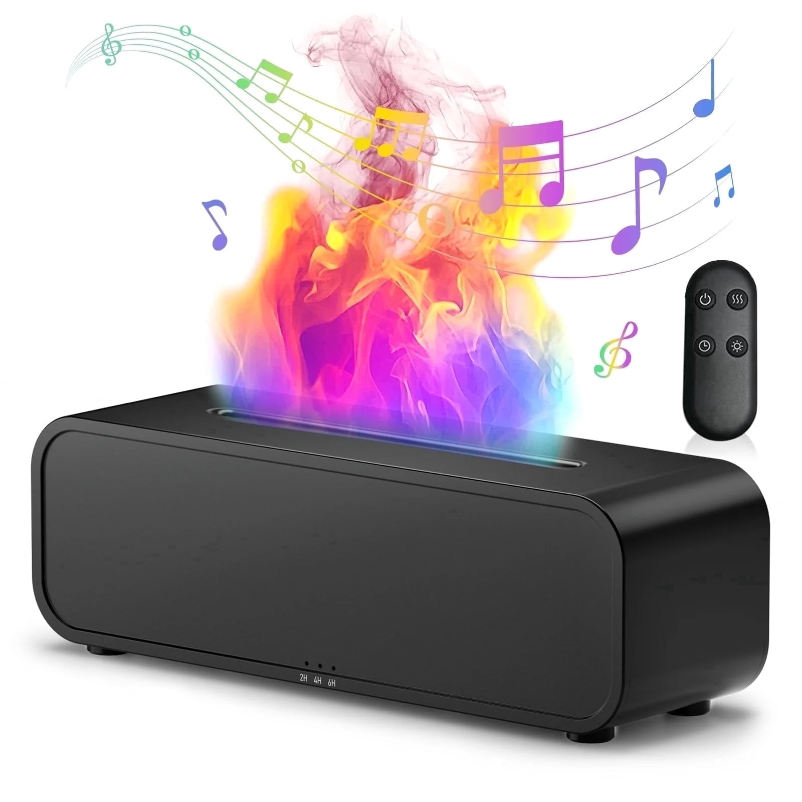 Noahstrong Flame Oil Diffuser Humidifier, 250ml Essential Oil Diffusers for Large Rooms, Dynamic Fire Flame Sound Pickup, Cool Mist Oil Diffuser for Home with 7