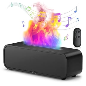 Noahstrong Flame Oil Diffuser Humidifier, 250ml Essential Oil Diffusers for Large Rooms, Dynamic Fire Flame Sound Pickup, Cool Mist Oil Diffuser for Home with 7 Color Lights, Remote Control, Black