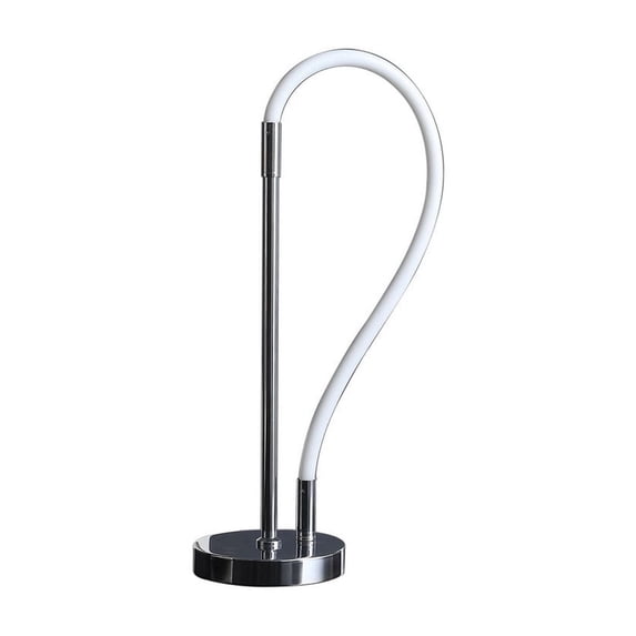 Noaman 20.25" Silver Chrome LED Table Lamp with Magnetic End, Integrated 8W Bulb, Modern Desk Light