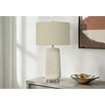 thumbnail image 1 of Noaman 31"h Cream Ceramic Table Lamp with Beige Fabric Shade, Contemporary Boho Style, 3-Way Rotary Switch, 100W Bulb Compatible, 1 of 7