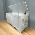 thumbnail image 1 of Noaman 39.4" Top Open Cat Litter Box Enclosure Furniture, Hidden Litter Box Cover Cabinet for Large Cats, Dog Proof, Cream White, MDF Material, Multipurpose Cat Washroom & Storage, 1 of 11