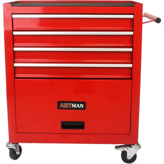 Noaman 4-Drawer Rolling Tool Cart w/Lockable Interlock System - Steel Mechanic Tool Chest for Garage & Workshop
