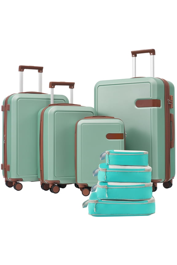 4-Piece Lightweight ABS Luggage Set with TSA Lock & Packing Cubes