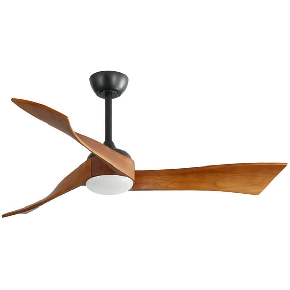 Noaman 52 Inch Black Ceiling Fan with Light, 6-Speed Remote Control, Energy Efficient DC Motor for Indoor Outdoor Use