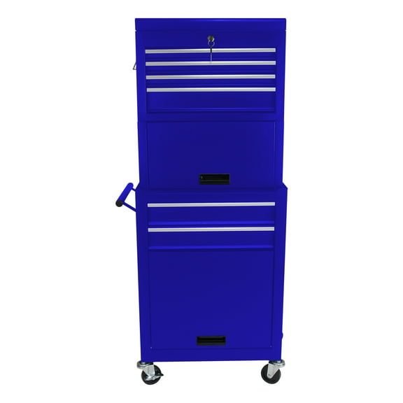 Noaman 6-Drawer Lockable Rolling Tool Chest with Wheels, Blue