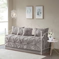 thumbnail image 1 of Noaman 6-Piece Reversible Daybed Cover Set, Twin Size, Dark Gray, Puckered Diamond Design with Tufting and Shams, 1 of 8