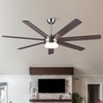 thumbnail image 1 of Noaman 62 inch Brushed Nickel Smart Ceiling Fan with LED Light and Remote Control, DC Motor, Plywood Blades, 1 of 12