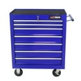 thumbnail image 1 of Noaman 7-Drawer Multifunctional Tool Cart with Wheels, 24.2x12.9x29.9in Steel Rolling Workshop Trolley, Lockable Drawers & Ball Bearing Slides, Blue, 1 of 10