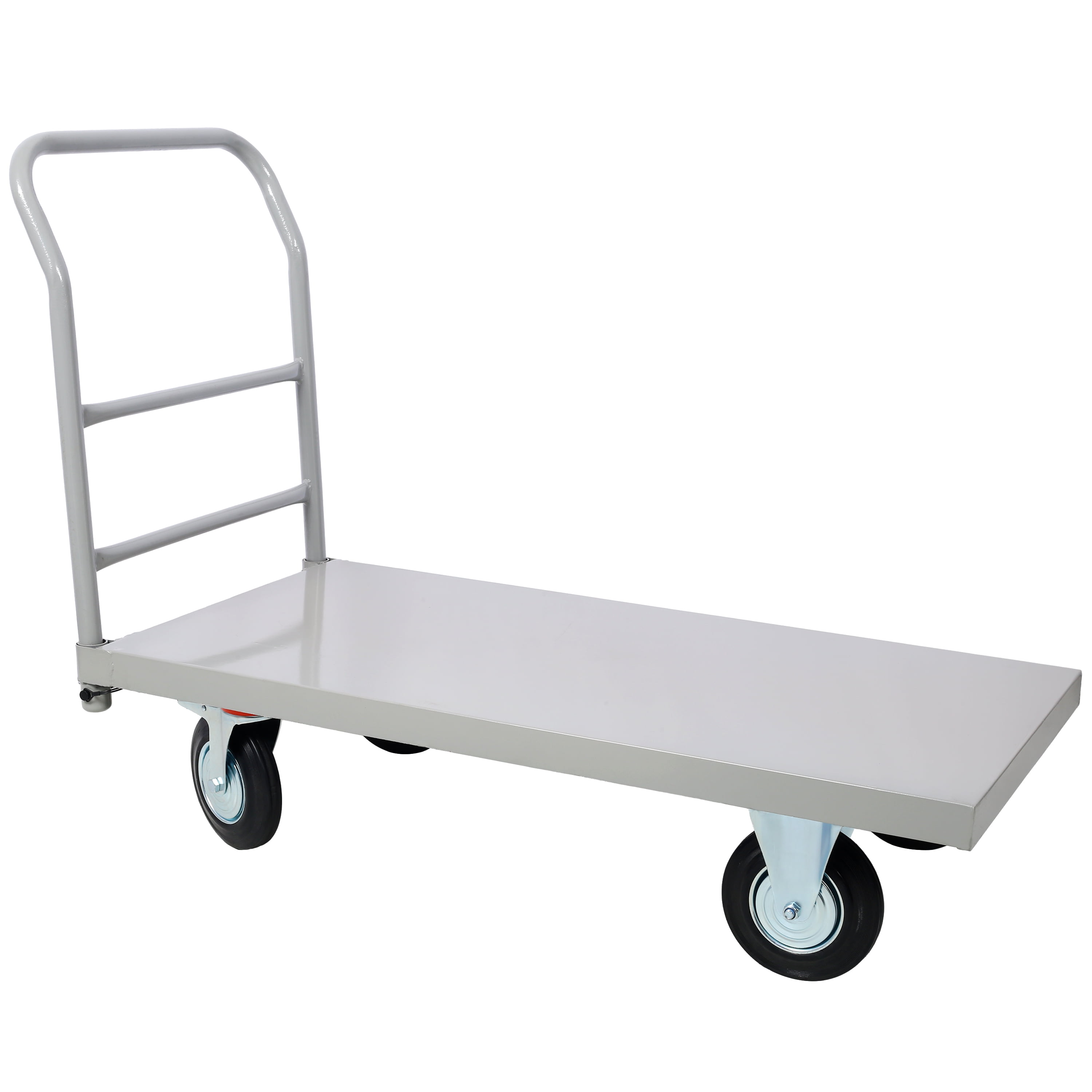 Noaman Heavy Duty Platform Truck 24 x 48 Inch, 2000lb Capacity Industrial Flat Dolly Cart with 8" Wheels, Steel Smooth Deck Hand Truck for Moving, Warehouse, Gray