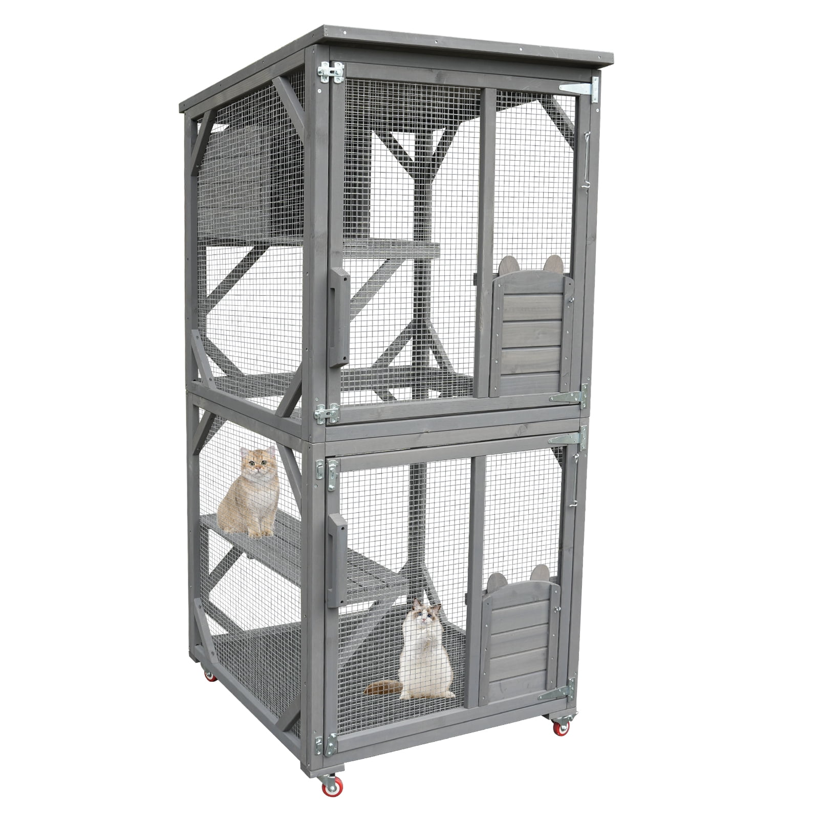 Curated visual reference: Fresh Look at Noaman Large Wooden Cat House Outdoor Indoor Cat Enclosures On