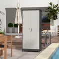 thumbnail image 1 of Noaman Outdoor Storage Cabinet, 72.8" Tall Waterproof Metal Garden Cabinet with Shelves, Rust-Resistant Lock & Towel Rack, Grey Weatherproof Design for Pool/Yard, 1 of 6