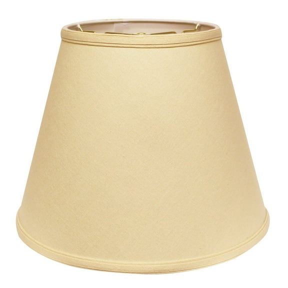 Noaman Slant Deep Empire Linen Lampshade with Washer Fitter, 16x16x12 Inches, Beige