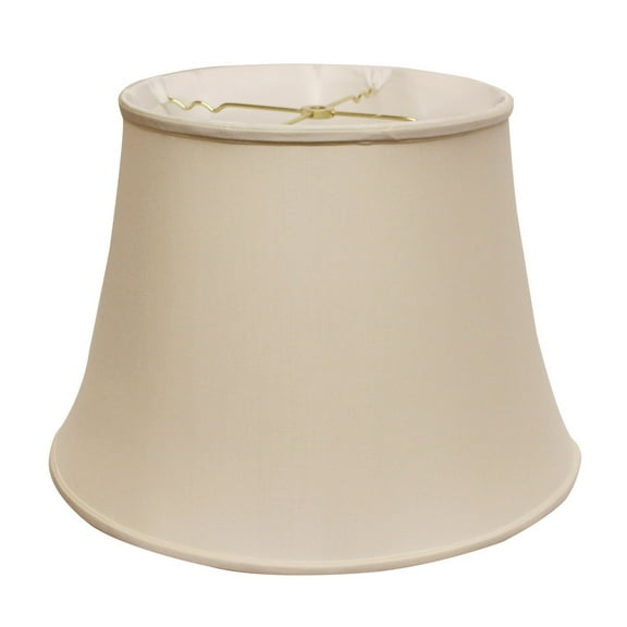 Noaman Slant Euro Bell Softback Lampshade with Washer Fitter - 16x16x11.5in, Champagne Pongee Silk