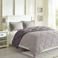 thumbnail image 1 of Noaman Twin/Twin XL Reversible Down Alternative Comforter Set with 3M Scotchgard, Diamond Quilting, Grey, Includes 1 Comforter and 1 Sham, 1 of 10