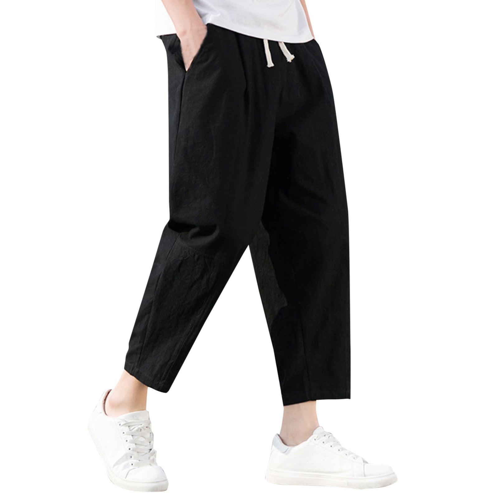 Noarlalf Baggy Pants Men Spring and Summer Pants Cotton