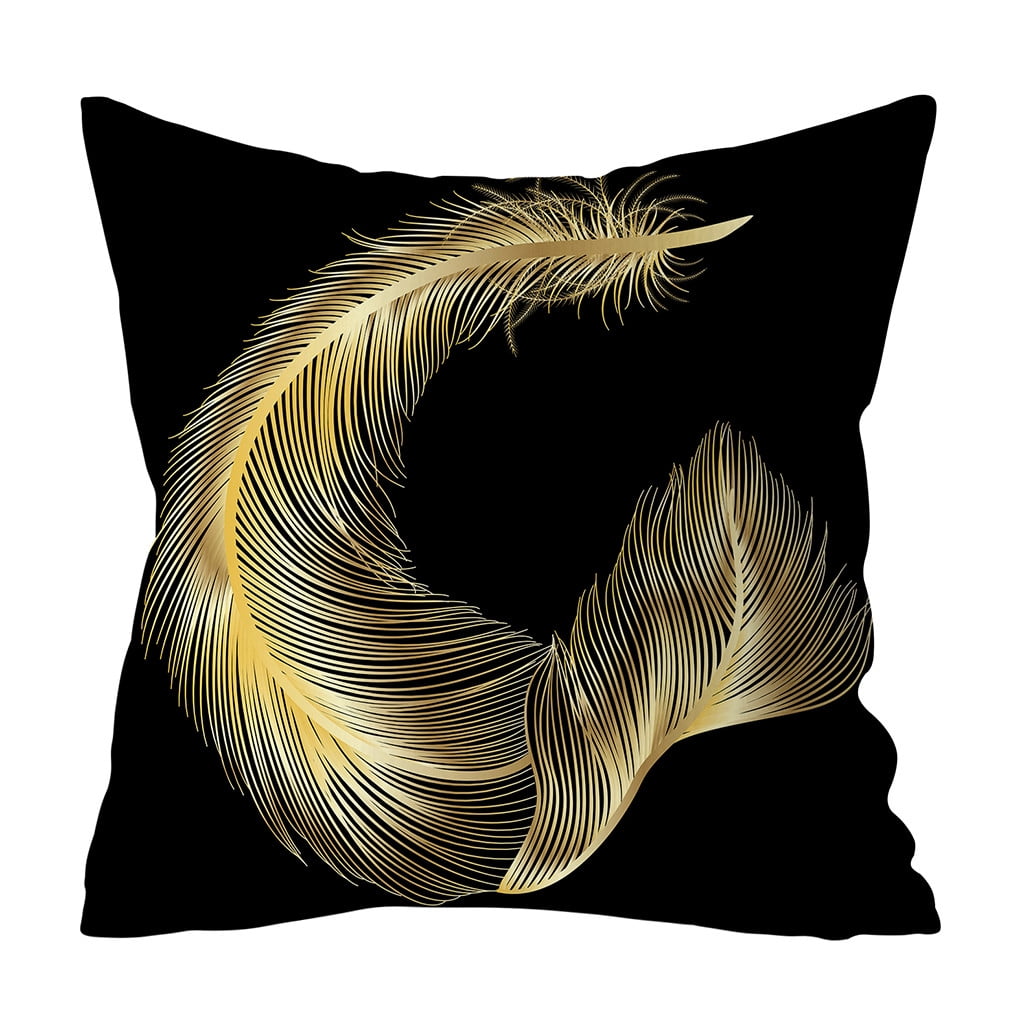 Noarlalf Body Pillow Case Gold Printed Polyester Pillow Case Cover Sofa