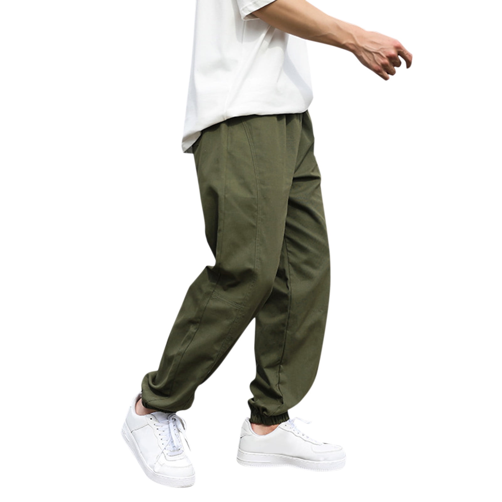 Unisex Flared Pants Elastic Waist Two Tone Splice Sweatpants Casual  Trousers Fit