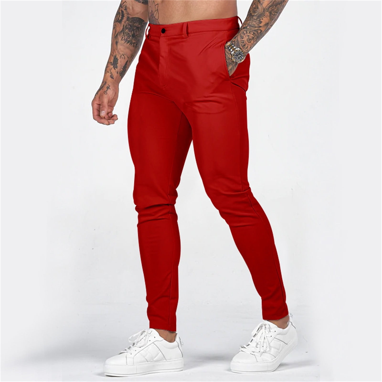 Noarlalf Chinos Pants Men Men's Pants Wide Slim Pants Casual Pants Men ...