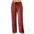 thumbnail image 1 of Noarlalf Pajama Pants Women Womens Pajama Pants Plaid Lace up Cotton Sleepwear with Pockets Red XXL, 1 of 5