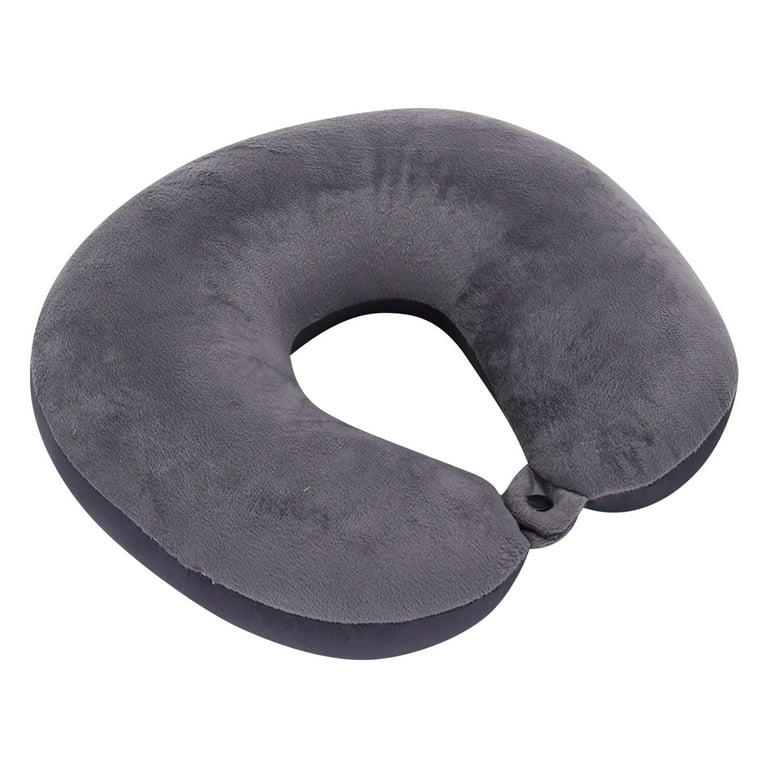 Noarlalf Seat Cushion Travel Neck Pillow Memory Foam Airplane Travel Comfortable Washable Cover Plane Neck Support Pillow for Neck Sleeping Chair