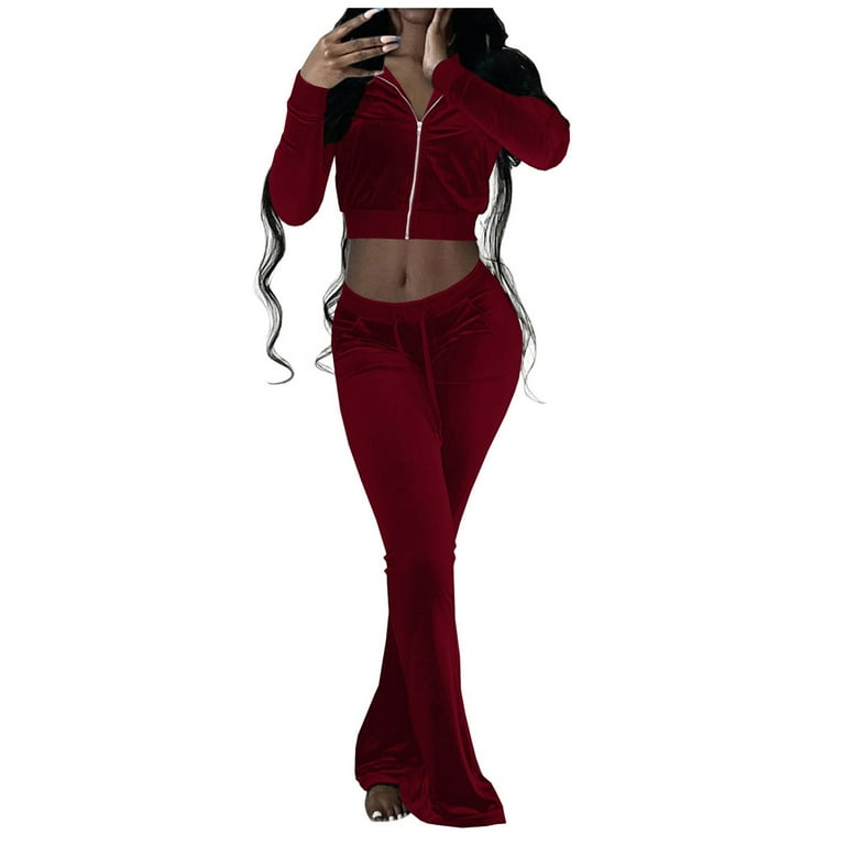 Red velvet two piece set outlet