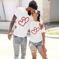 thumbnail image 1 of Noarlalf Valentine'S Day Women'S Shirt Shirts For Women Valentine'S Day Girlfriend Shirt Fashionable Valentine'S Day Love Printed Round Neck Short Sleeved Top T Shirt Valentines Day Gift White 3XL, 1 of 5