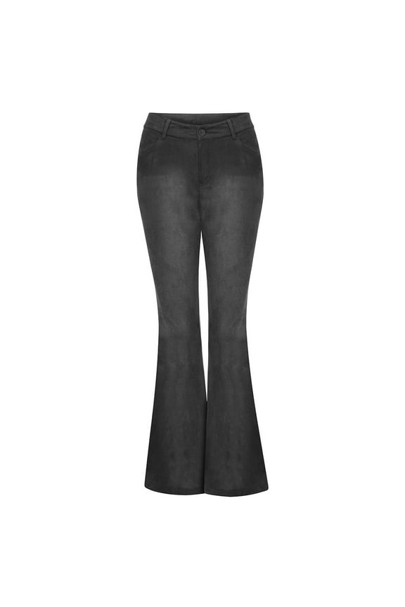 Women's Pants Womens Suede Low Waist Solid Color Trousers Ladies Pants Wide Leg Pants for Women Flared Leggings Womens Pants Casual Pants for Women