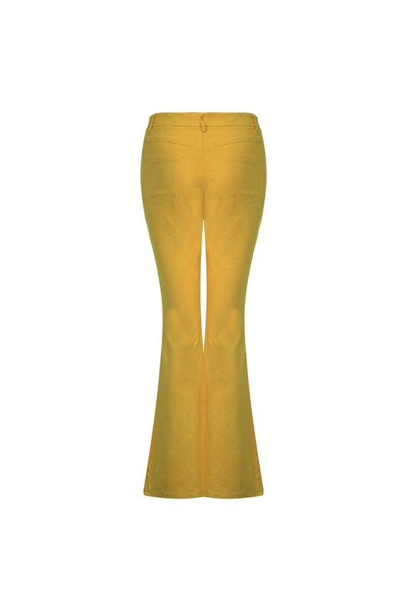 Women's Pants Womens Suede Low Waist Solid Color Trousers Ladies Pants Wide Leg Pants for Women Flared Leggings Womens Pants Casual Pants for Women