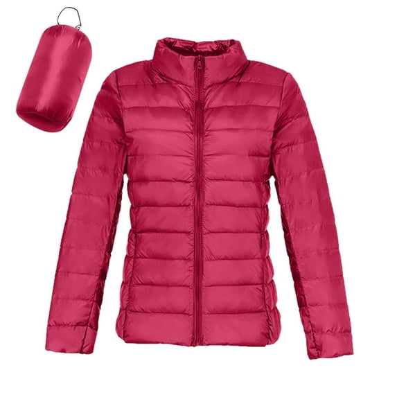 Noarlalf Womens Coats, Puffer Jacket for Womens Foldable Packable Light Weight Down Jacket Womens Jacket Puffer Jacket Womens Womens Winter Coats Hot Pink L