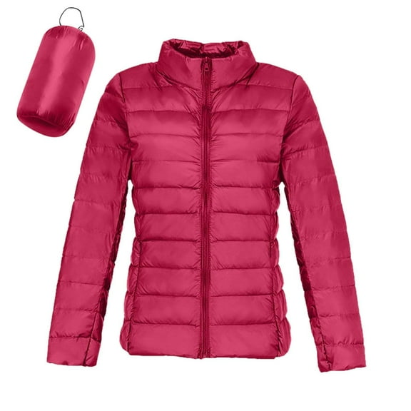 Noarlalf Womens Coats, Puffer Jacket for Womens Foldable Packable Light Weight Down Jacket Womens Jacket Puffer Jacket Womens Womens Winter Coats Hot Pink XL