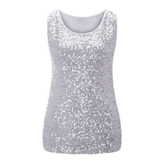 THEREDTHREAD's sequin camisole with fur Tank Tops